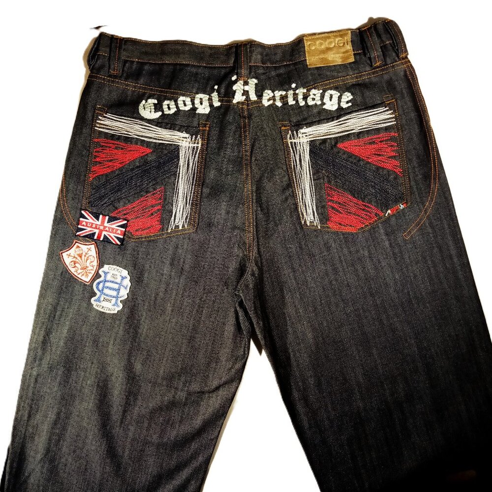 COOGI JEANS  sz 40  Heritage  Vintage  Baggy  Stitched  Patches  90's Y2K  EXC